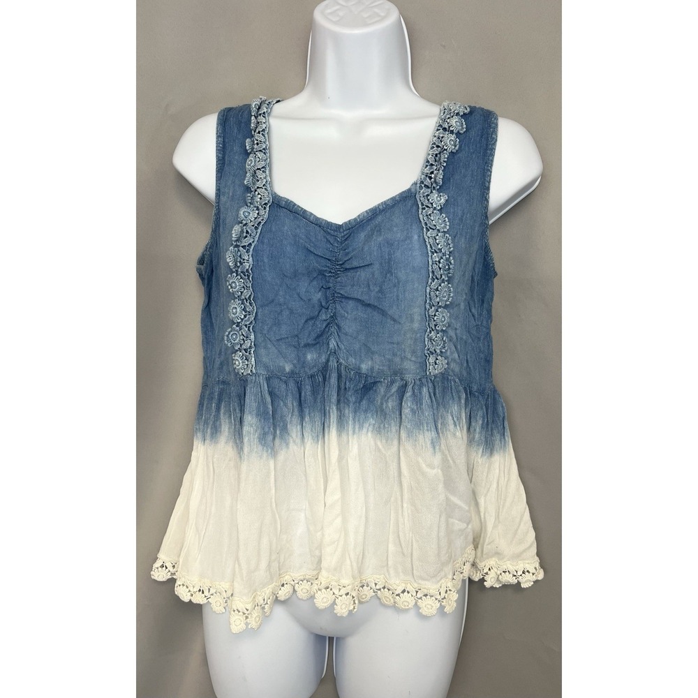 Raya Sun Womens Baby Doll Top Tank Sz Small Cotton